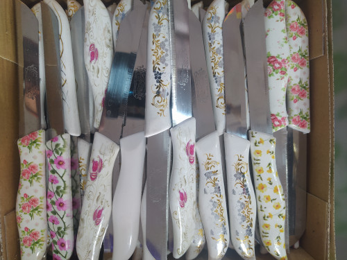 چاقو آشپزخانه اره ای مدل دسته گل دار - امکان خرید به صورت اقساطی