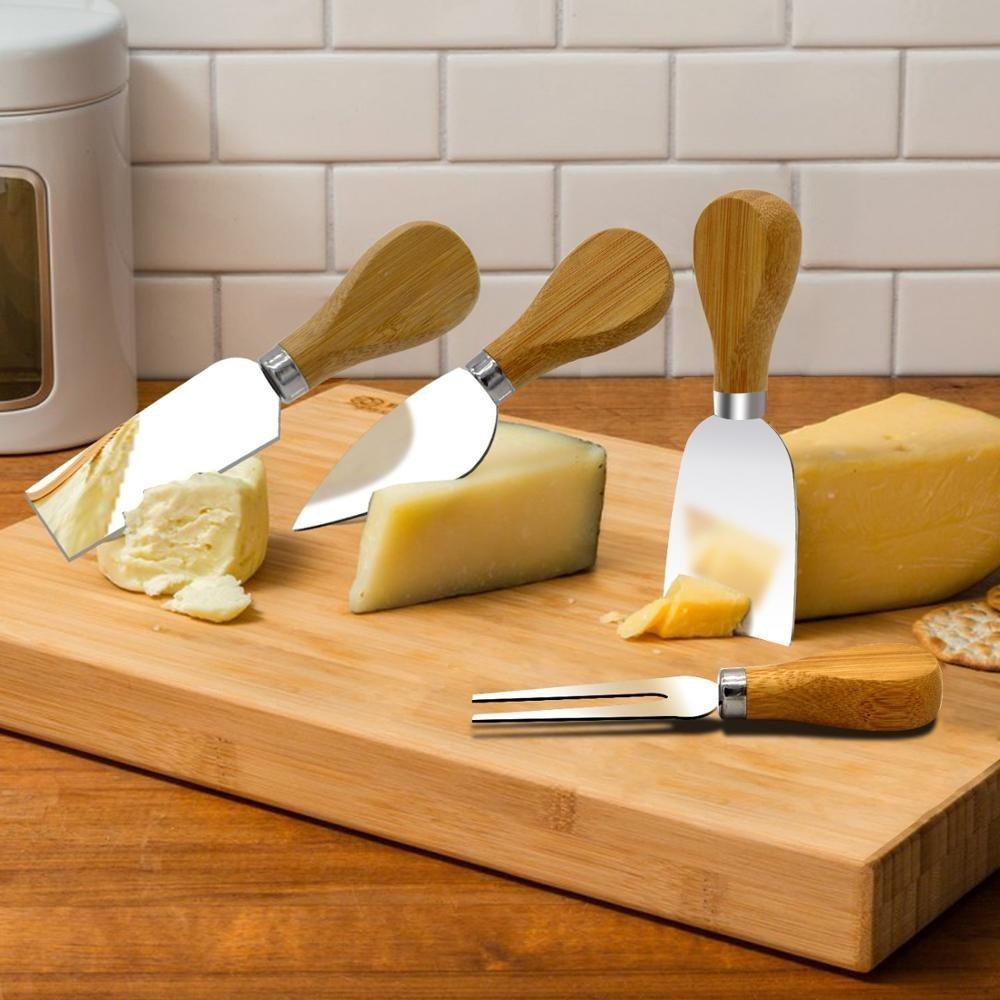ست کارد و ابزار صبحانه خوری 4 عددی دسته چوب - امکان خرید به صورت اقساطی