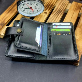 کیف جا کارتی چرم طبیعی مشکی مدل j109 -امکان خرید به صورت اقساطی