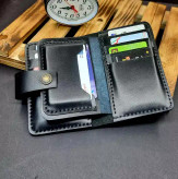 کیف جا کارتی چرم طبیعی مشکی مدل j109 -امکان خرید به صورت اقساطی