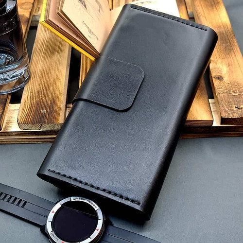 کیف پول و موبایل چرمی مشکی سافتی kp101-0- امکان خرید به صورت اقساطی