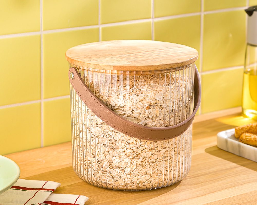 سطل شیاردار درب چوبی 3 لیتر - امکان خرید به صورت اقساطی
