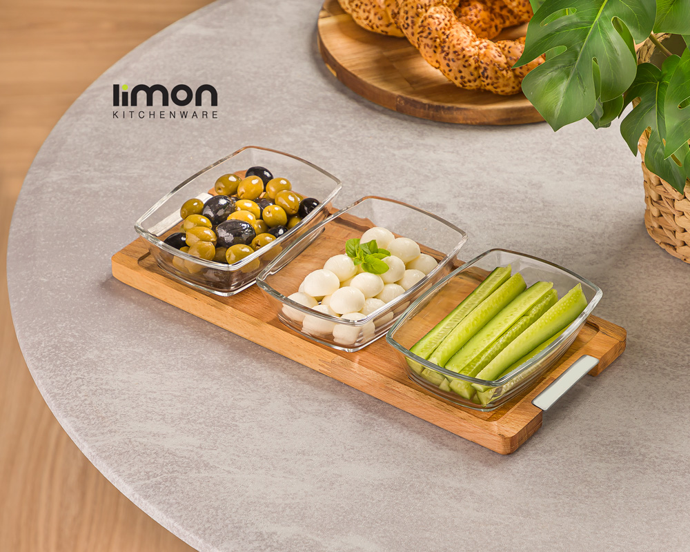 اردورخوری مستطیل پایه چوبی 3 عددی بزرگ - امکان خرید به صورت اقساطی