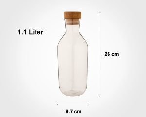 بطری آب درب چوبی 1.1 لیتر - امکان خرید به صورت اقساطی