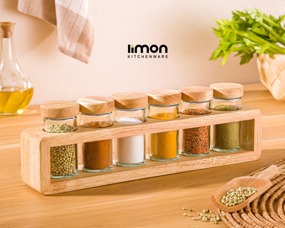 ست ادویه 6 عددی چوب - امکان خرید به صورت اقساطی